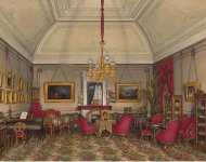 Hau Edward Petrovich Interiors of the Winter Palace. The Fifth Reserved Apartment. The Drawing-Room of Grand Princess Maria Alexandrovna - Hermitage